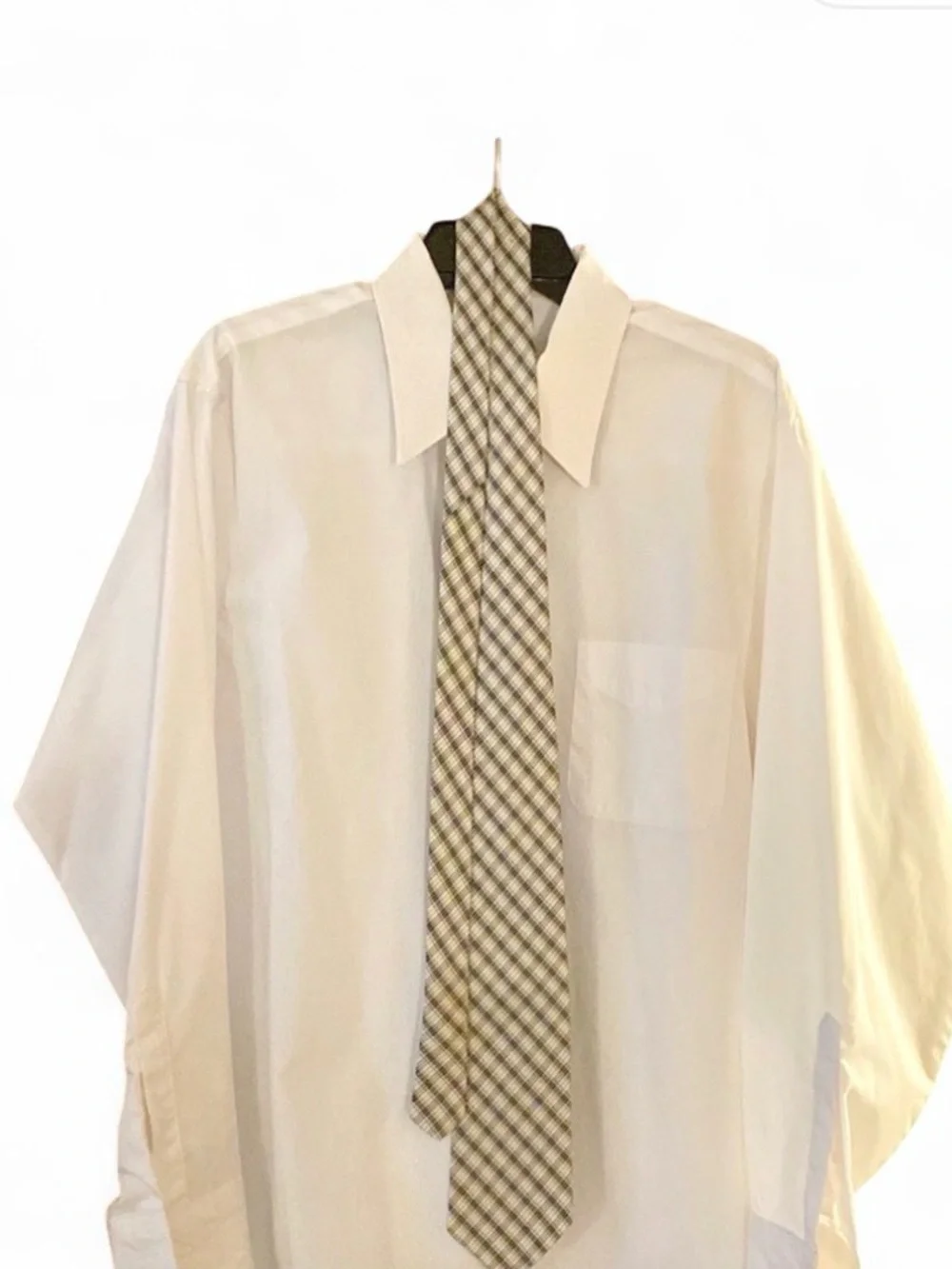 Polo Ralph Lauren Men’s Beige Black Plaid Tie Blue Label Classic Necktie
